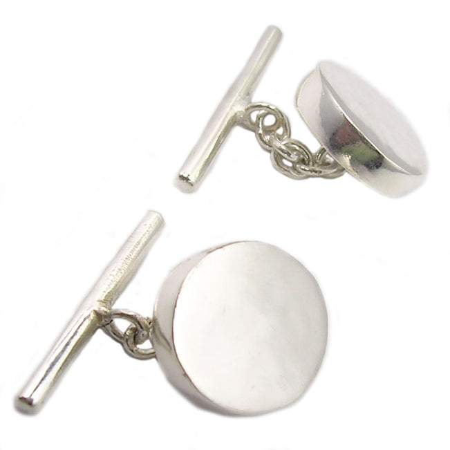 Oval sterling silver cufflinks