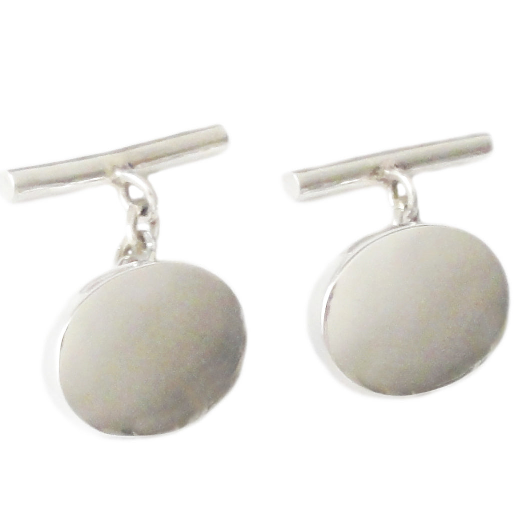 Oval sterling silver cufflinks