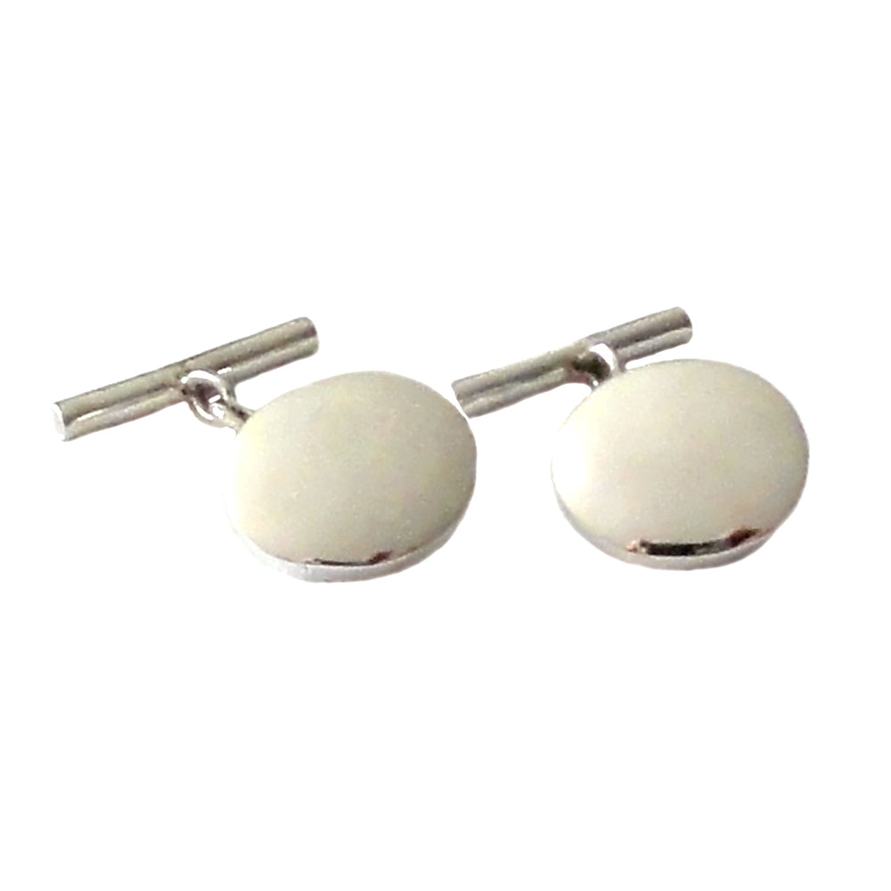 Oval sterling silver cufflinks