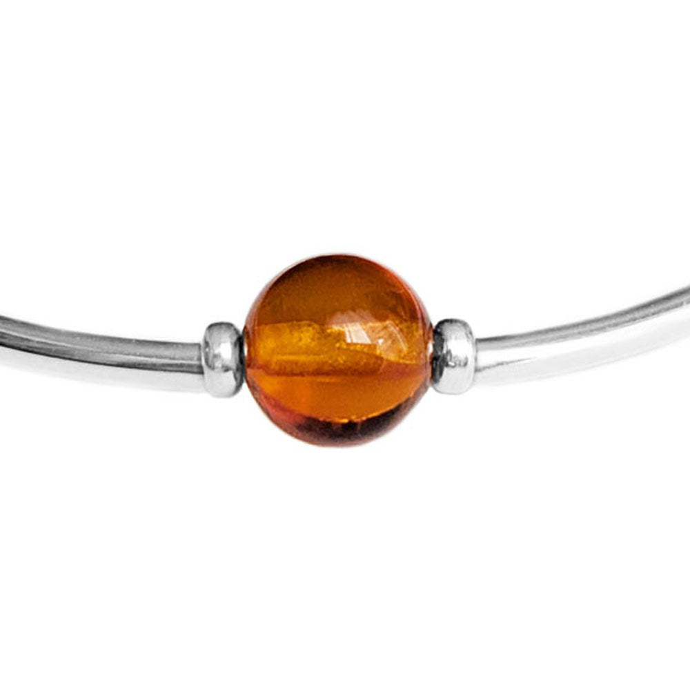 Bracelet ambre en argent massif 925