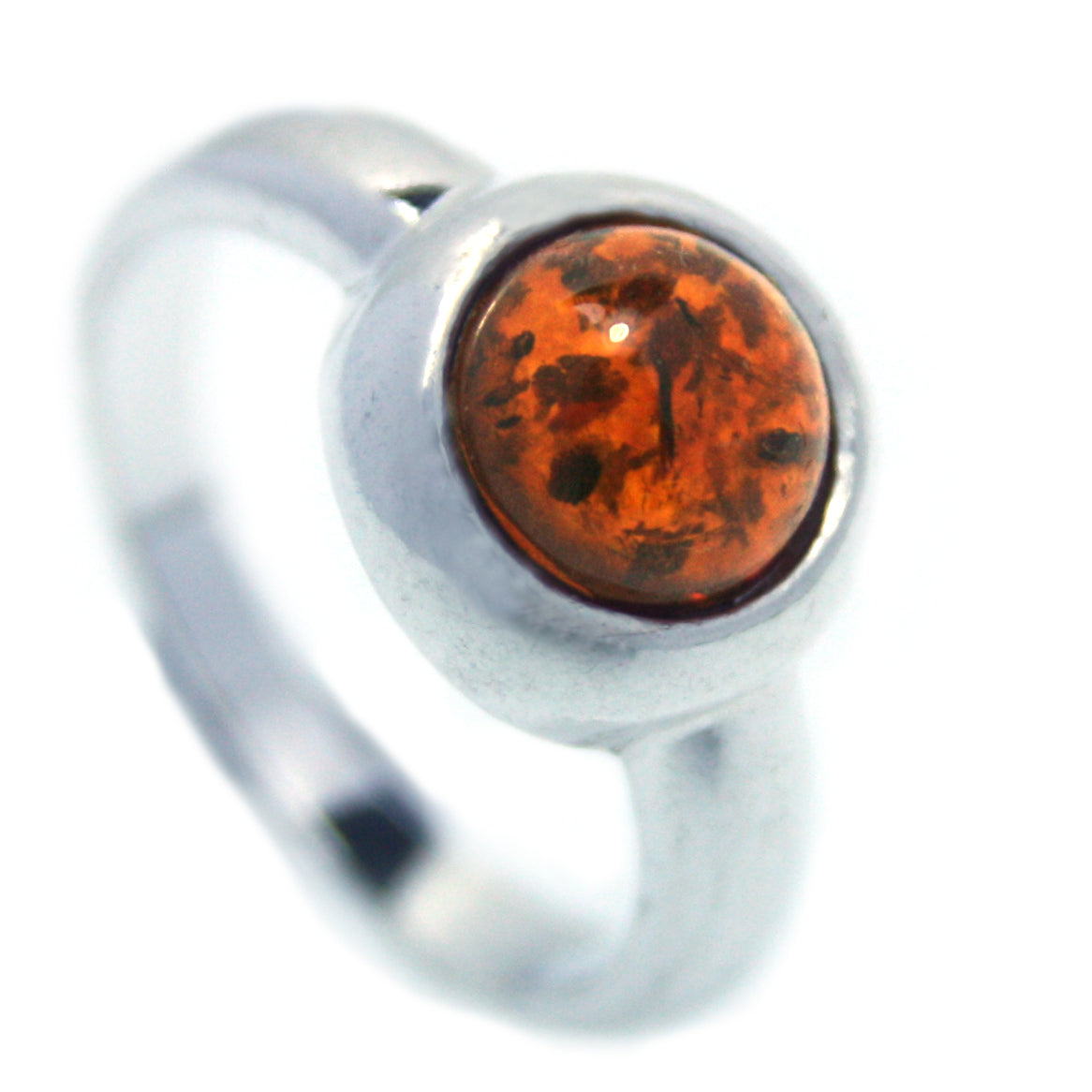 Bague ambre baltique en argent massif 925 - Taille 54