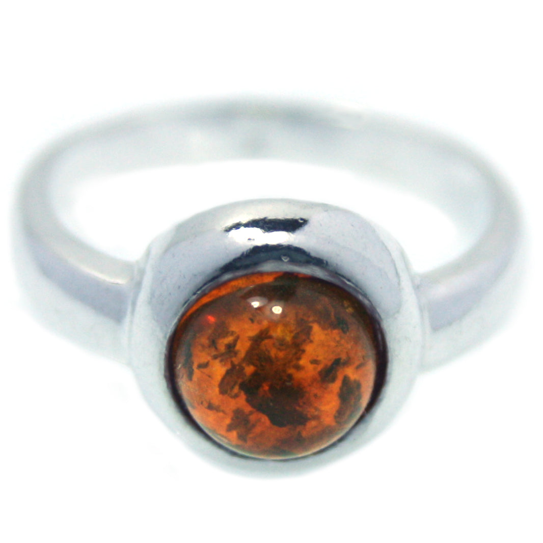 Bague ambre baltique en argent massif 925 - Taille 54