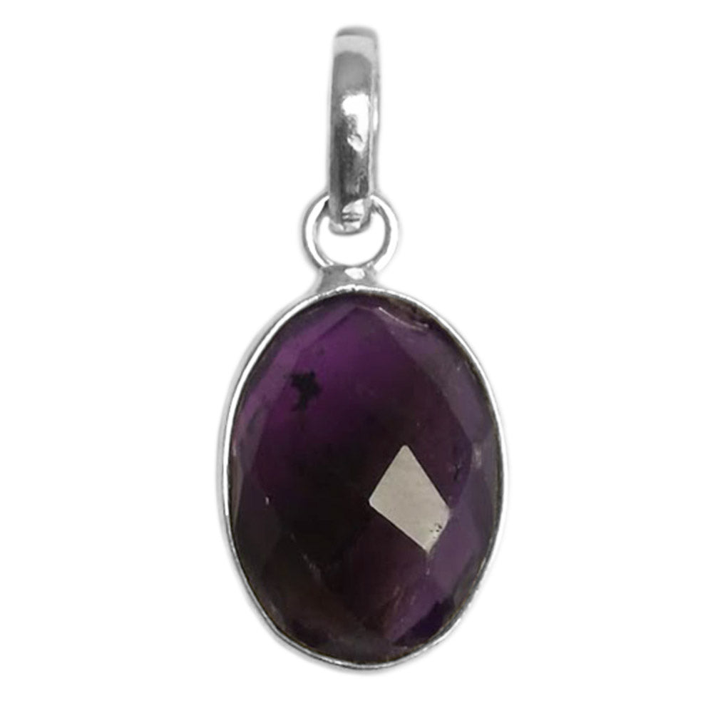 Amethyst pendant in sterling silver 925