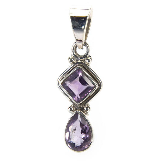 Amethyst pendant in sterling silver 925