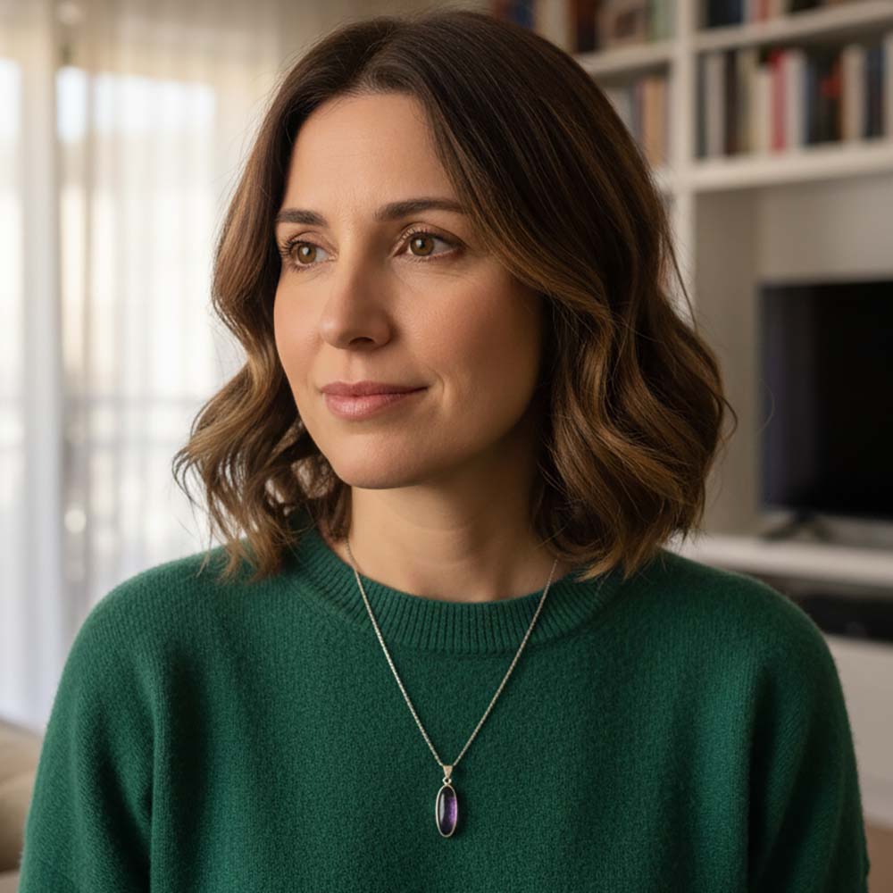 Pendentif améthyste en argent massif 925