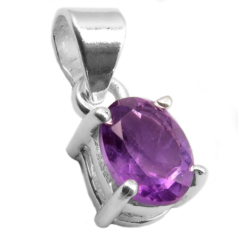 Amethyst sterling silver pendant