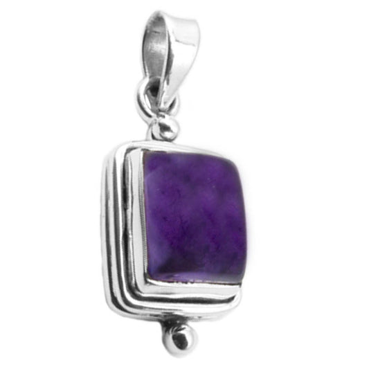 Amethyst sterling silver pendant