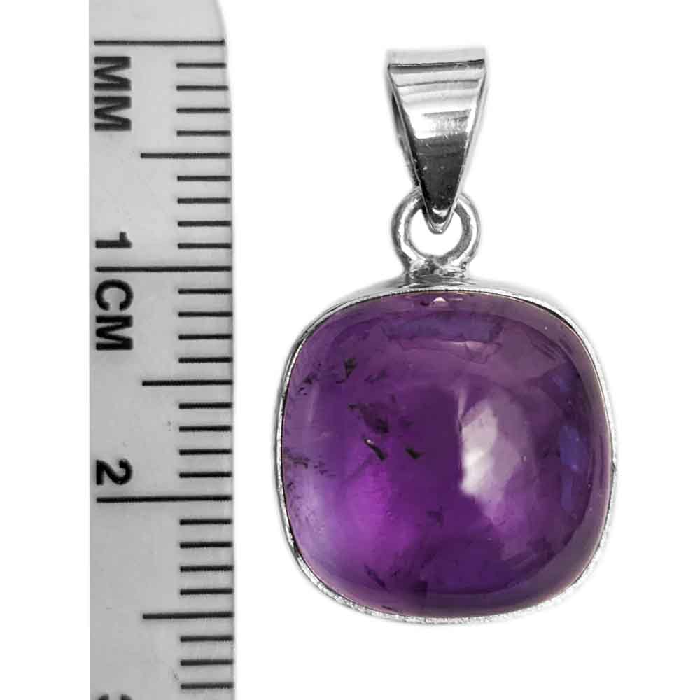 Amethyst sterling silver pendant