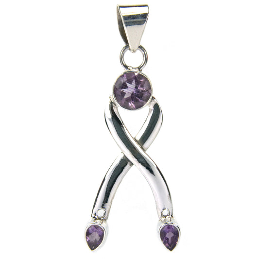 Amethyst sterling silver pendant