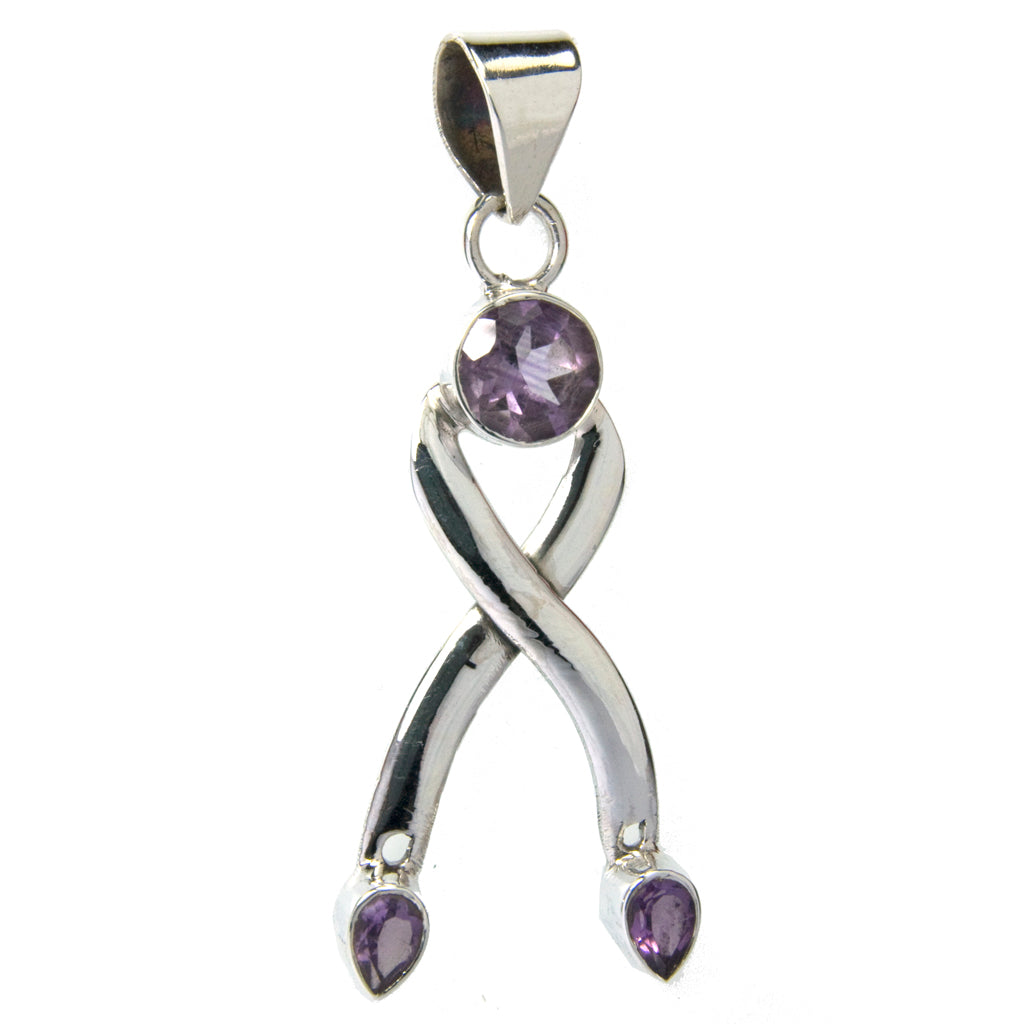 Amethyst sterling silver pendant