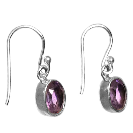 Boucles d’oreilles améthyste en argent massif 925