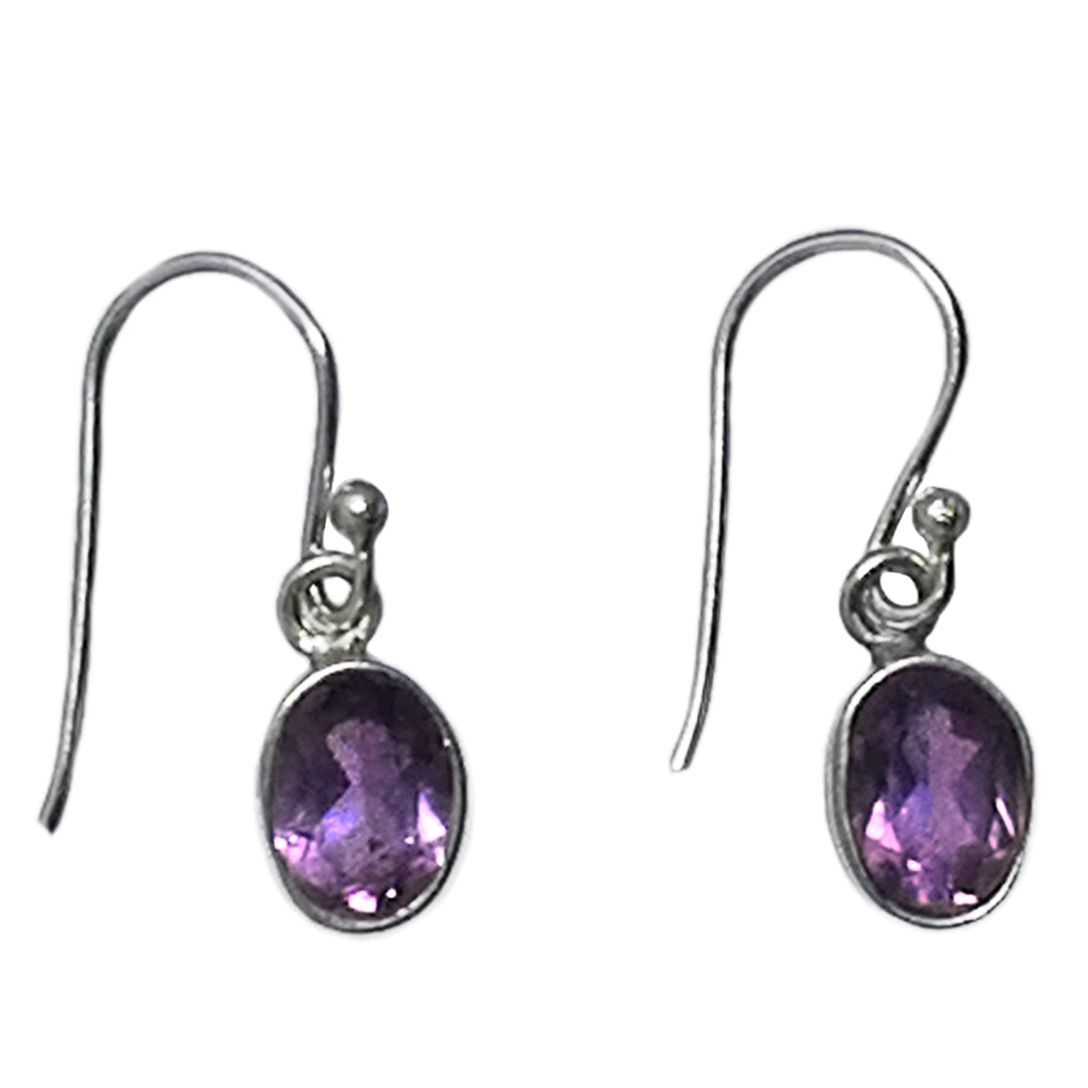 Boucles d’oreilles améthyste en argent massif 925