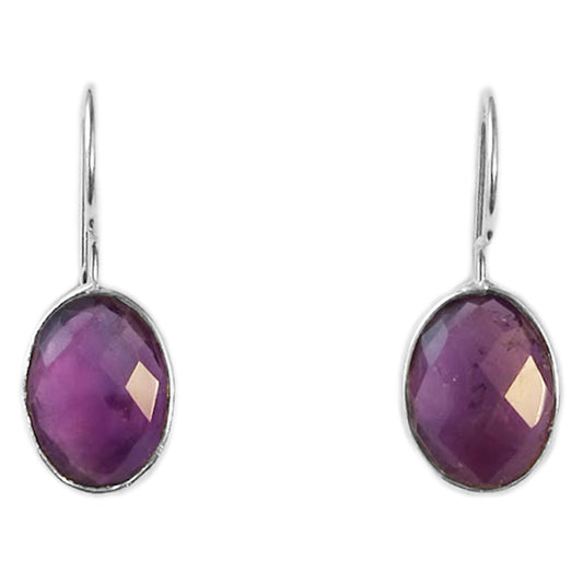 Boucles d’oreilles améthyste en argent massif 925