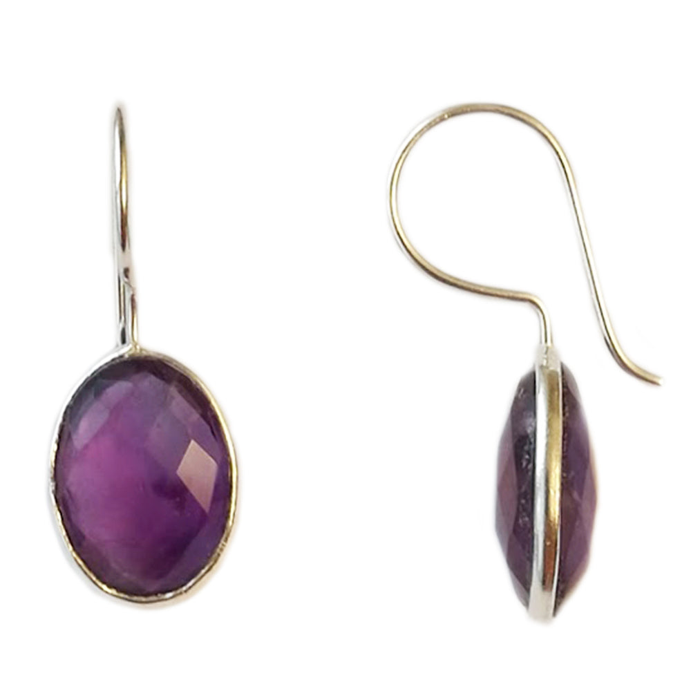 Amethyst sterling silver earrings