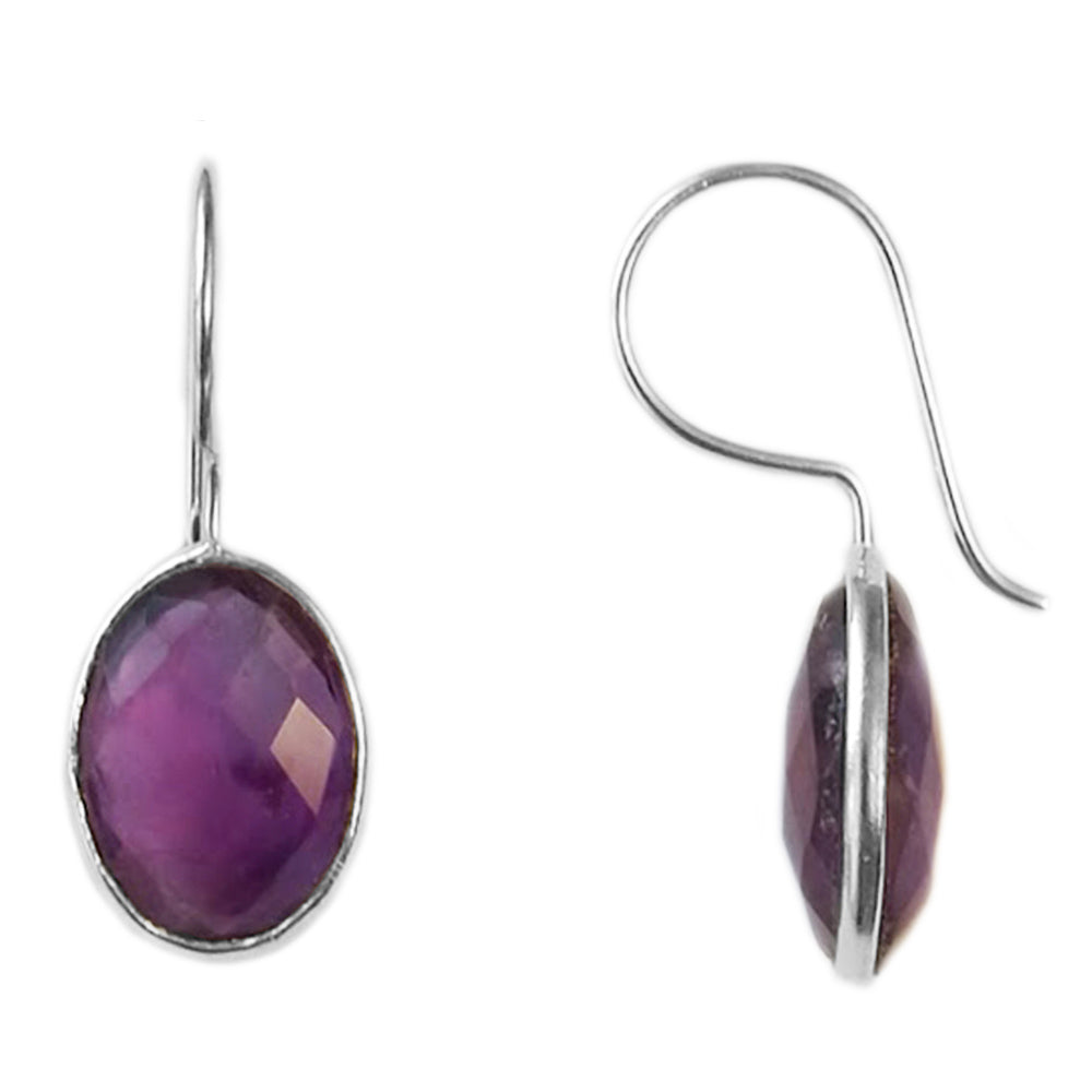 Amethyst sterling silver earrings