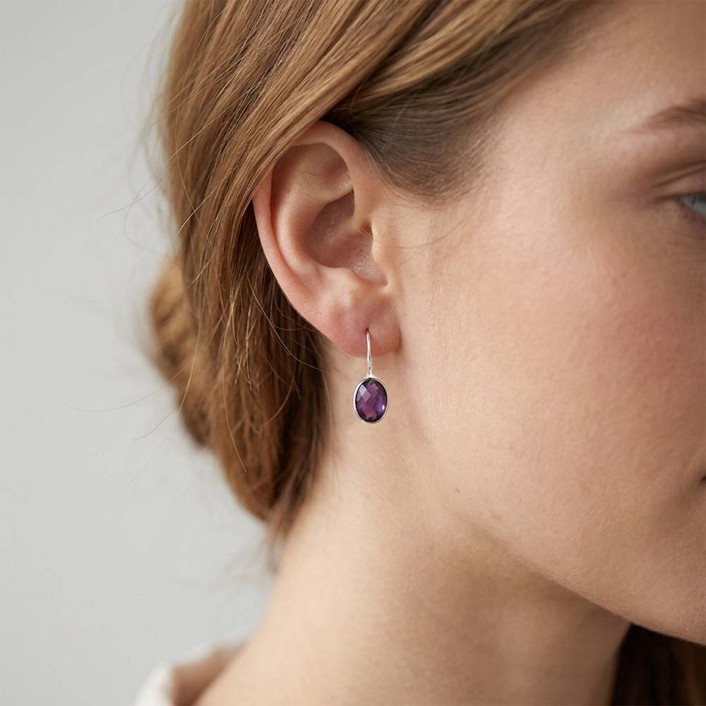 Amethyst sterling silver earrings