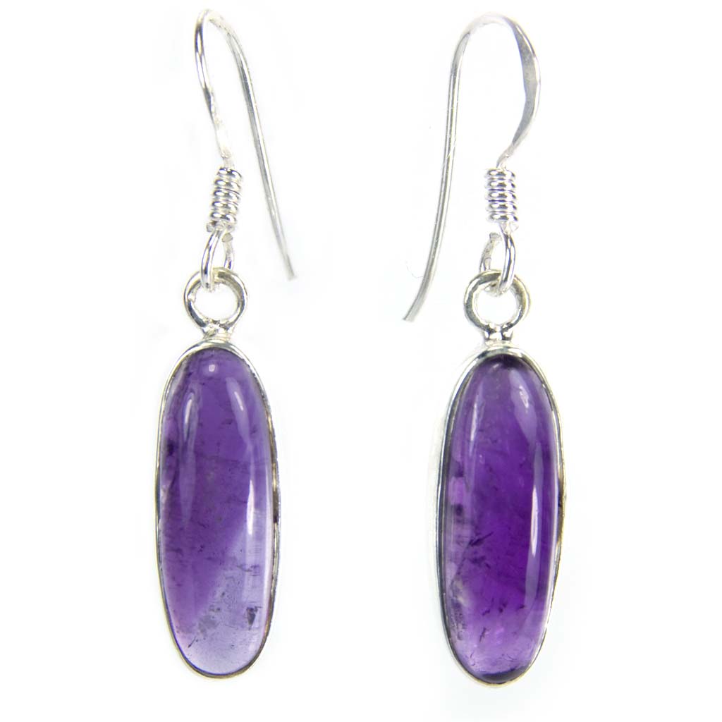 Amethyst sterling silver drop earrings