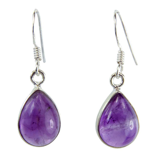 Amethyst sterling silver drop earrings