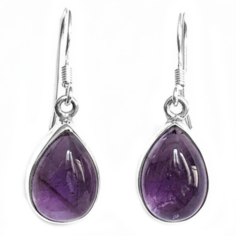 Amethyst sterling silver drop earrings