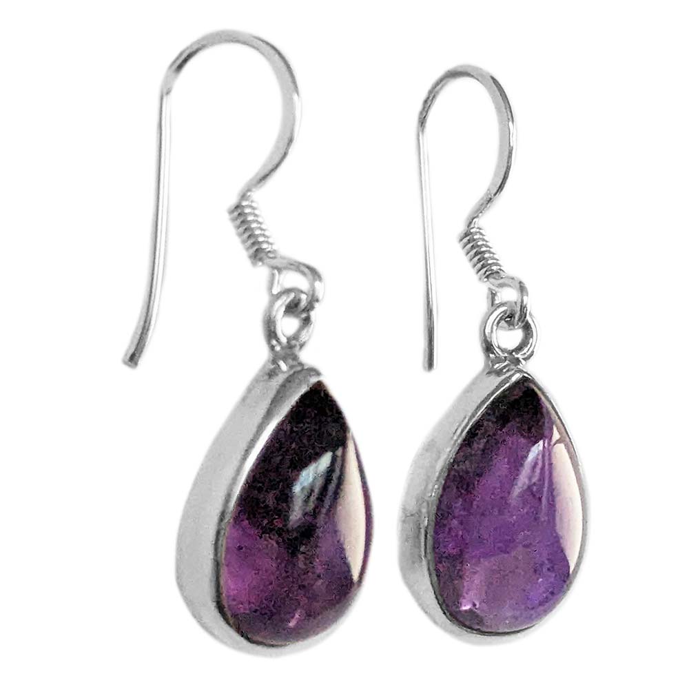 Amethyst sterling silver drop earrings