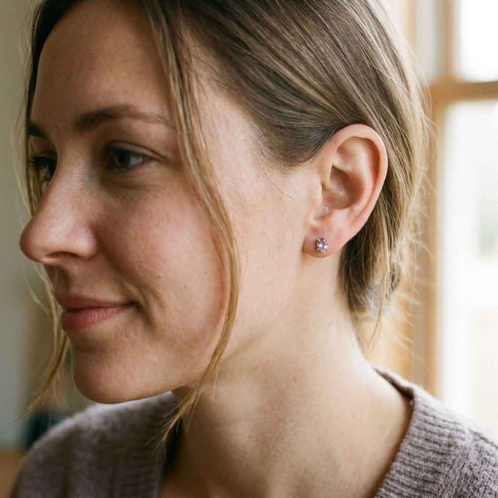 Clous d’oreilles améthyste en argent massif 925
