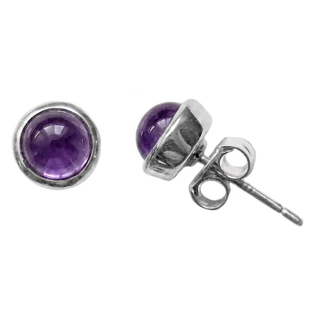 Clous d’oreilles améthyste en argent massif 925