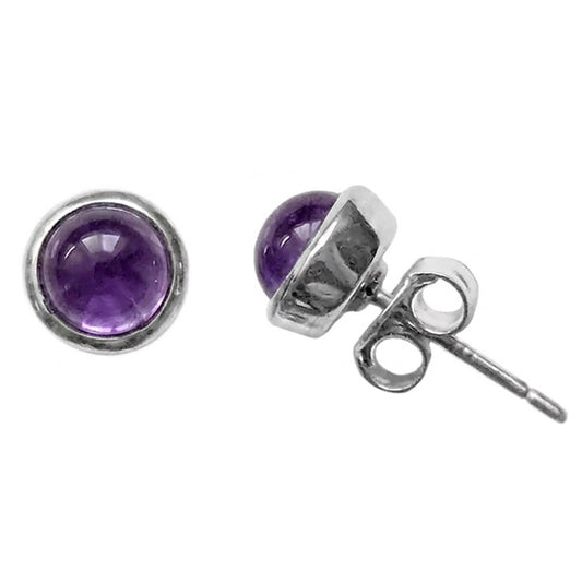 Clous d’oreilles améthyste en argent massif 925