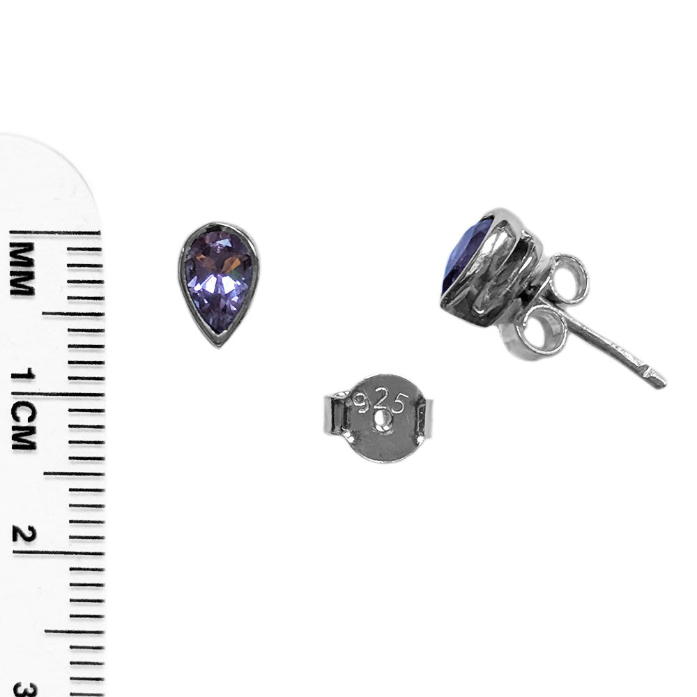 Clous d’oreilles améthyste en argent massif 925