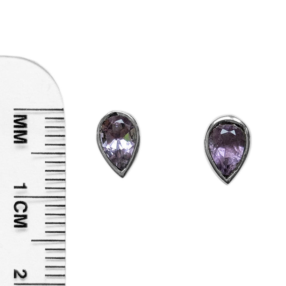 Clous d’oreilles améthyste en argent massif 925