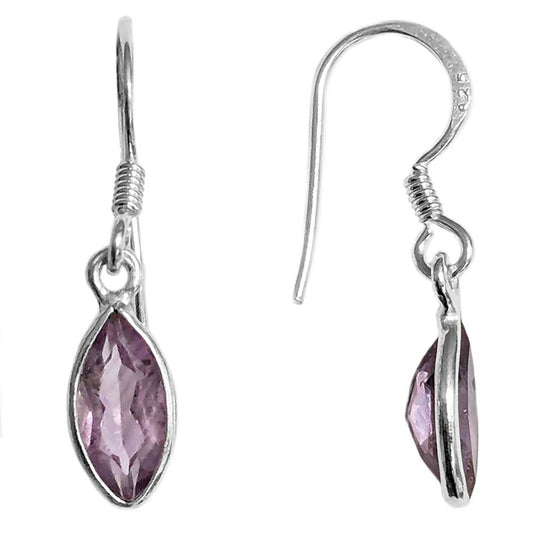 Boucles d’oreilles améthyste en argent massif 925