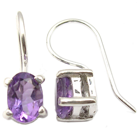 Amethyst earrings in sterling silver 925