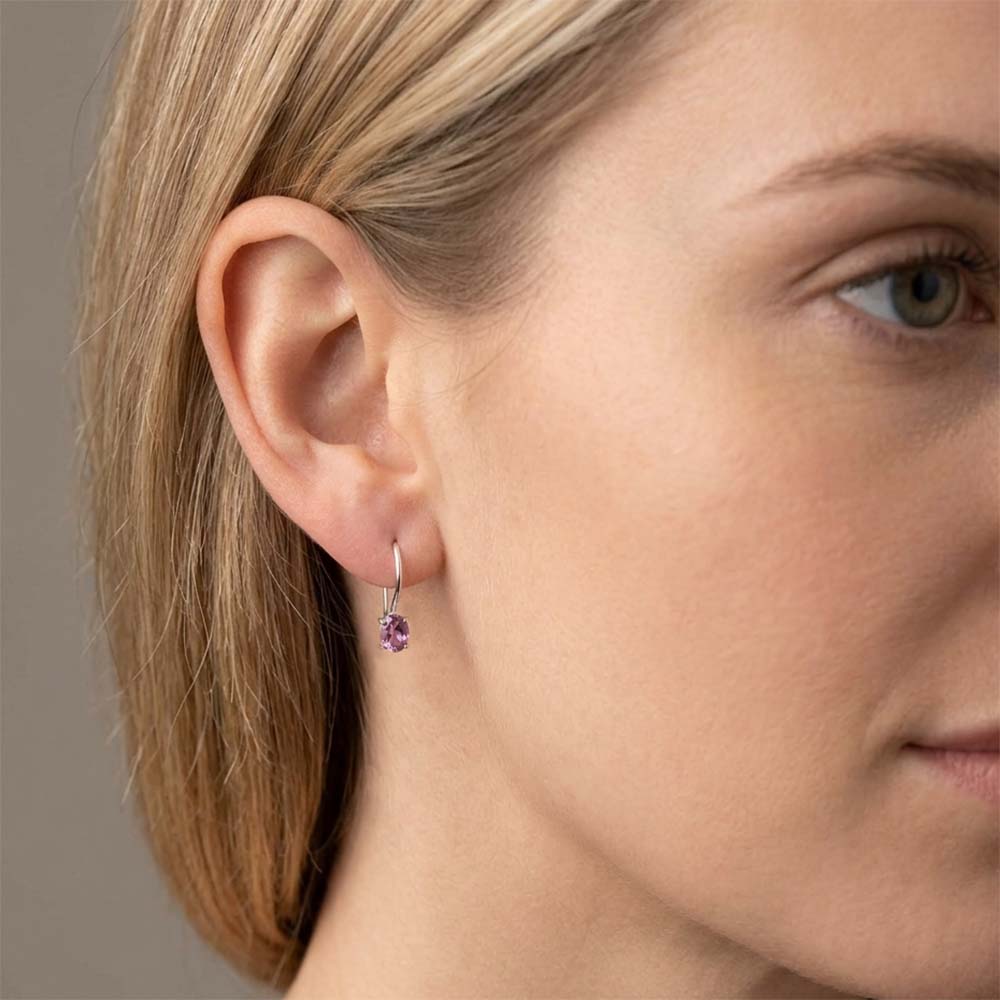 Boucles d’oreilles améthyste en argent massif 925