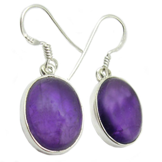 Amethyst sterling silver drop earrings