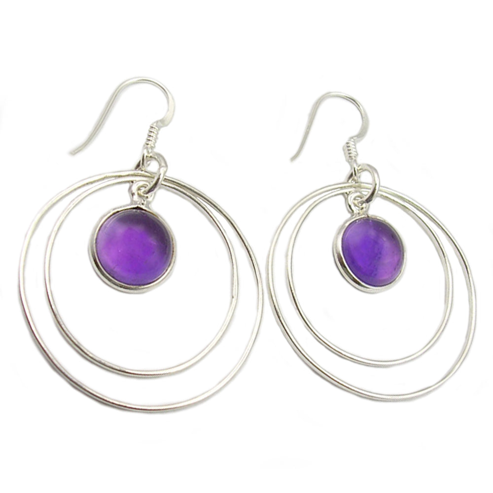 Amethyst sterling silver earrings