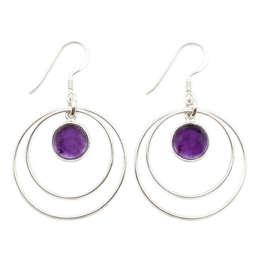 Amethyst sterling silver earrings