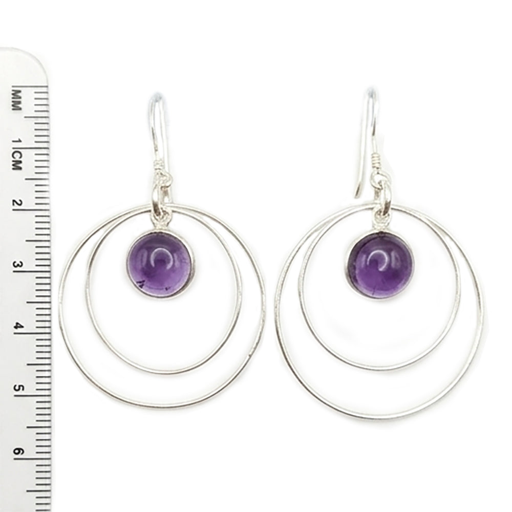 Amethyst sterling silver earrings
