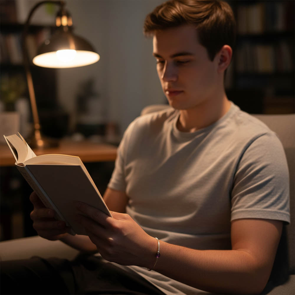 Bracelet améthyste en argent massif 925