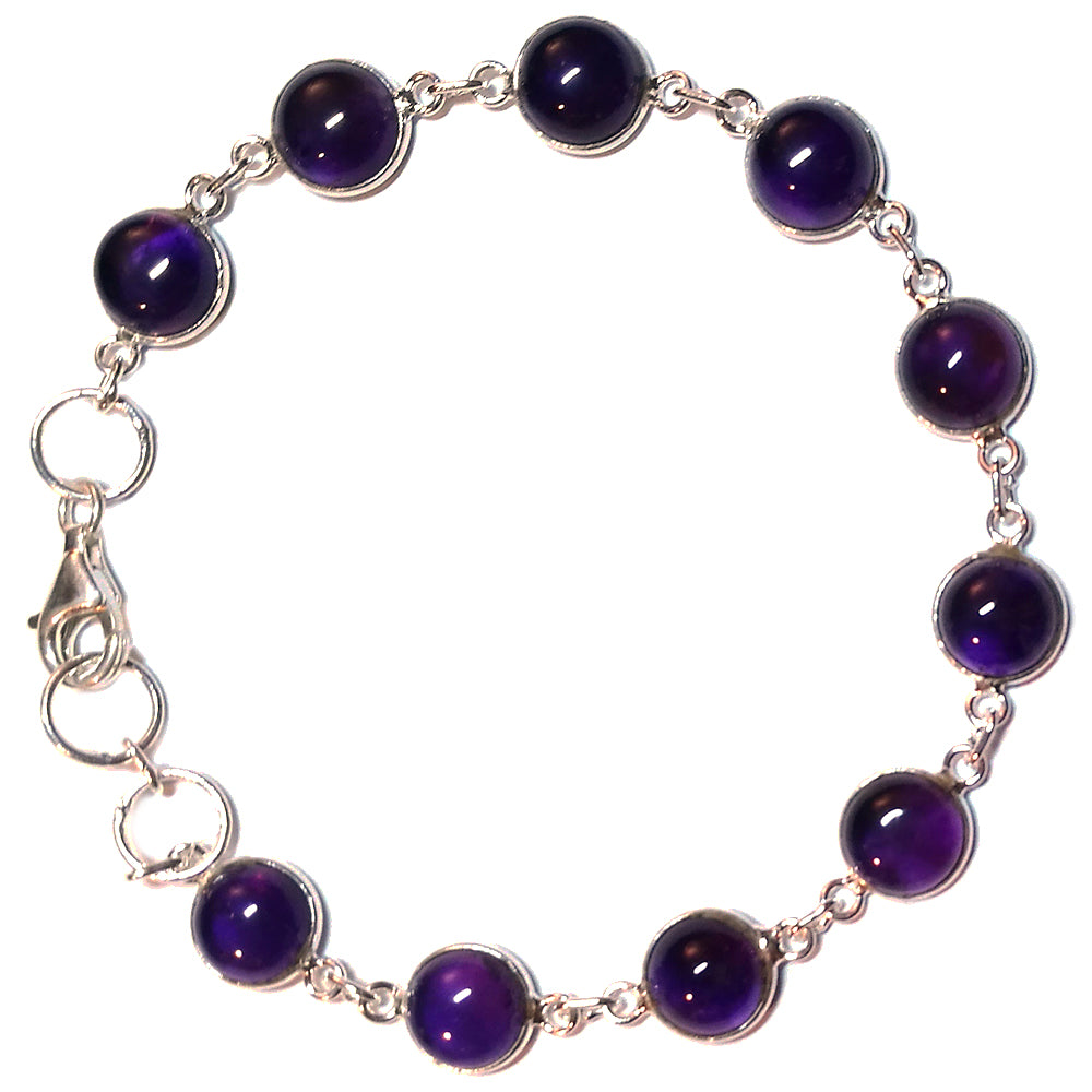 Amethyst bracelet in sterling silver 925