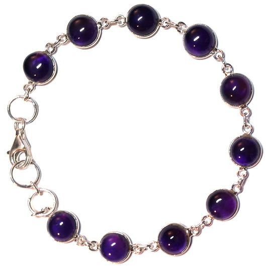 Amethyst bracelet in sterling silver 925