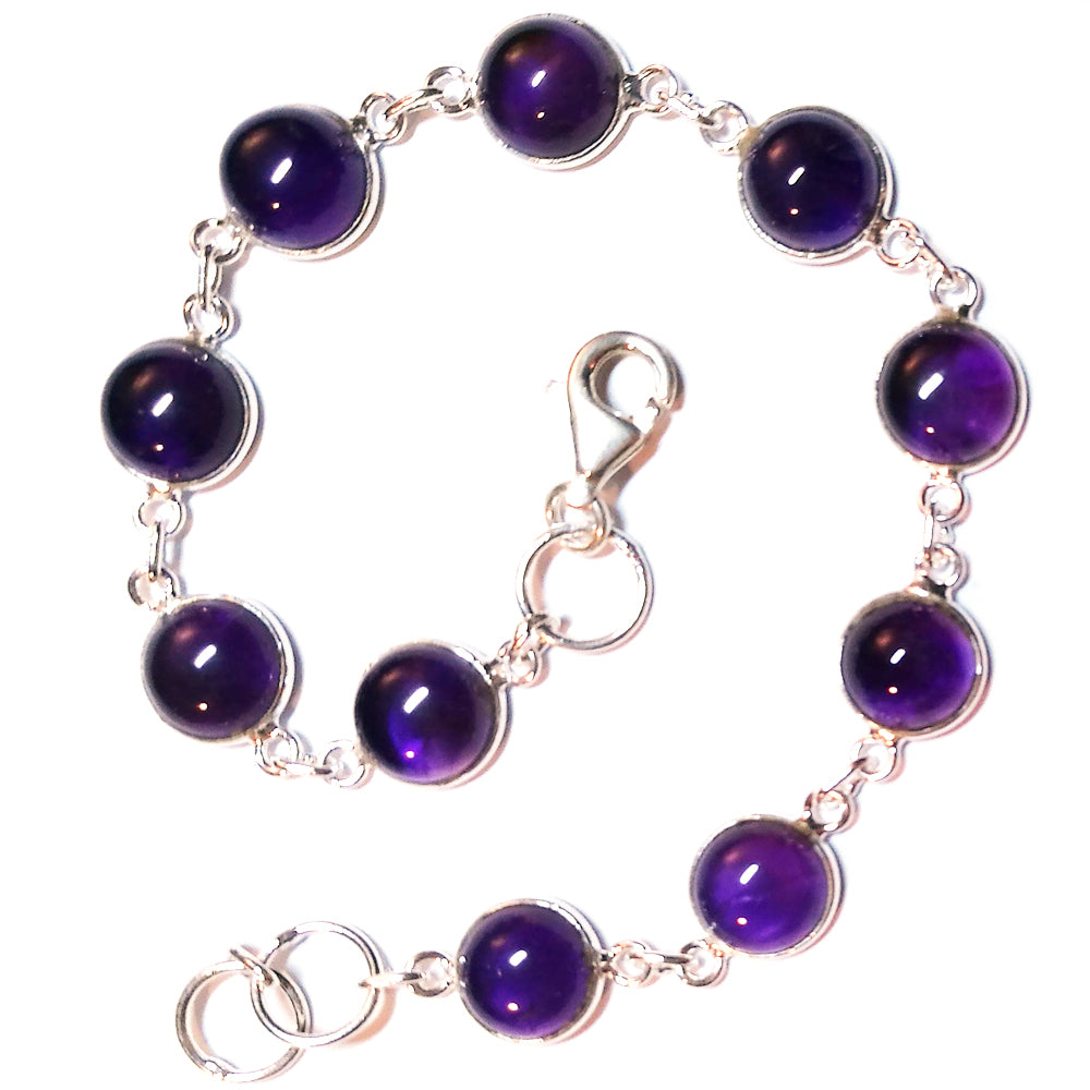 Amethyst bracelet in sterling silver 925