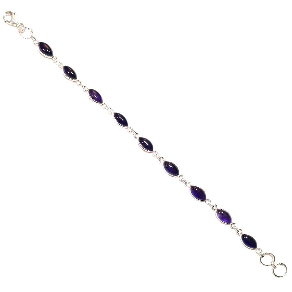 Bracelet améthyste en argent massif 925