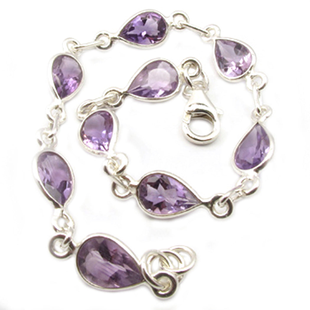 Amethyst sterling silver bracelet