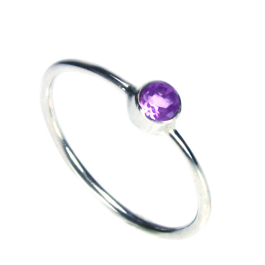 Bague améthyste en argent massif 925 - Taille 52