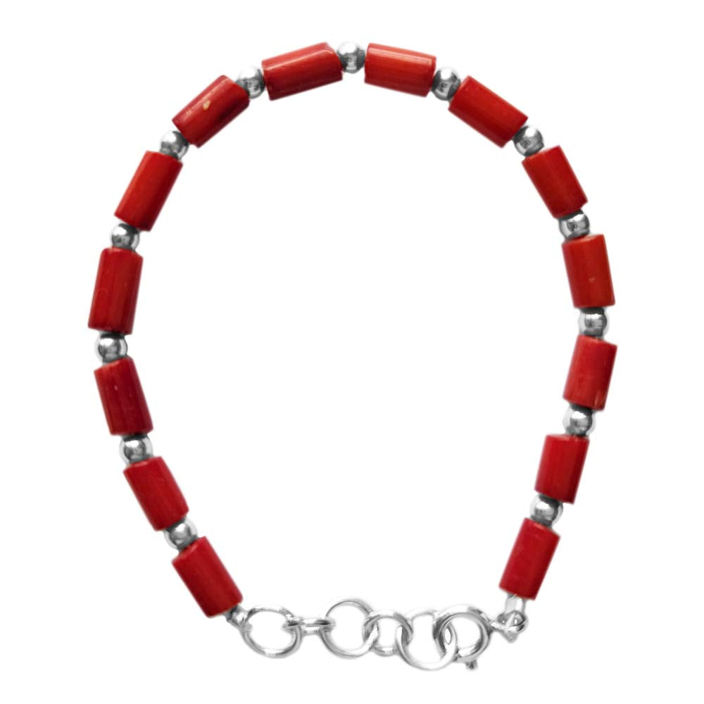 Bamboo coral sterling silver bracelet