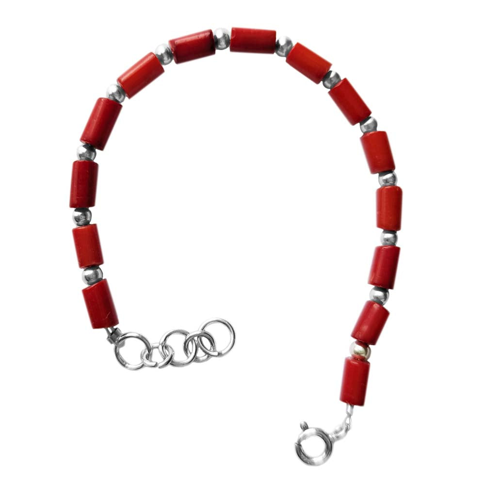 Bamboo coral sterling silver bracelet