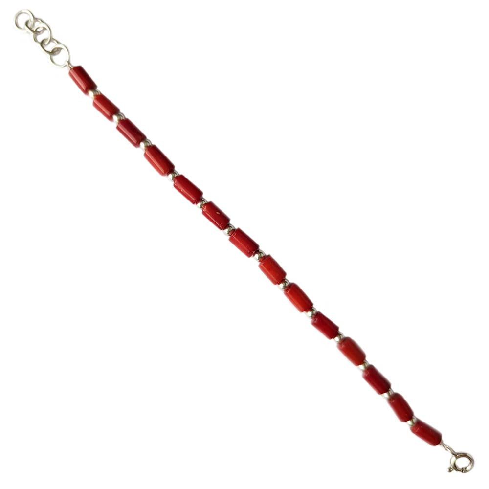 Bamboo coral sterling silver bracelet