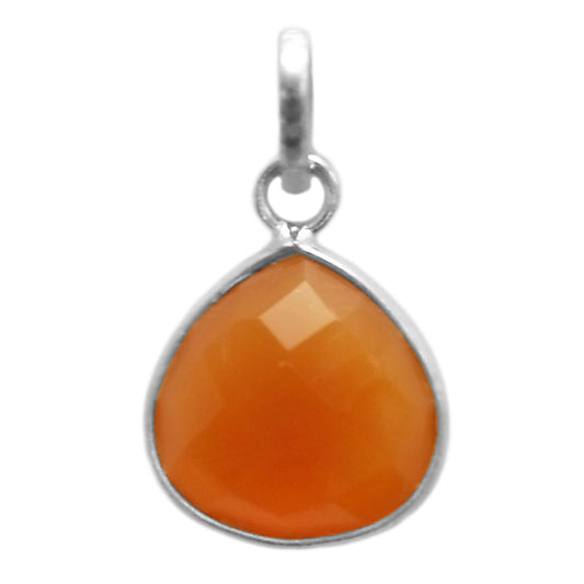 Carnelian sterling silver pendant