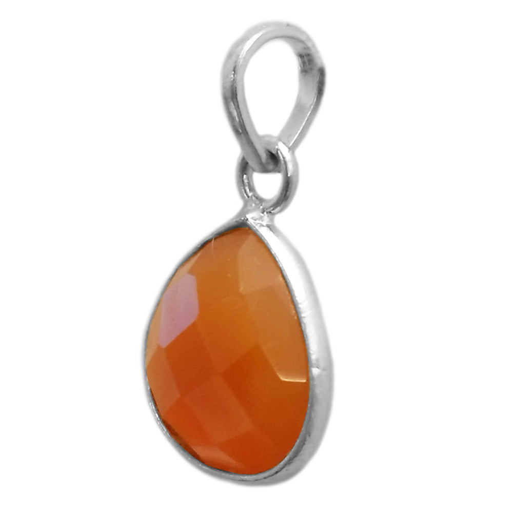 Carnelian sterling silver pendant