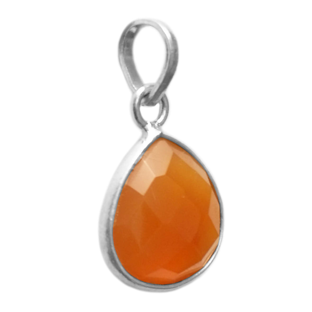 Carnelian sterling silver pendant