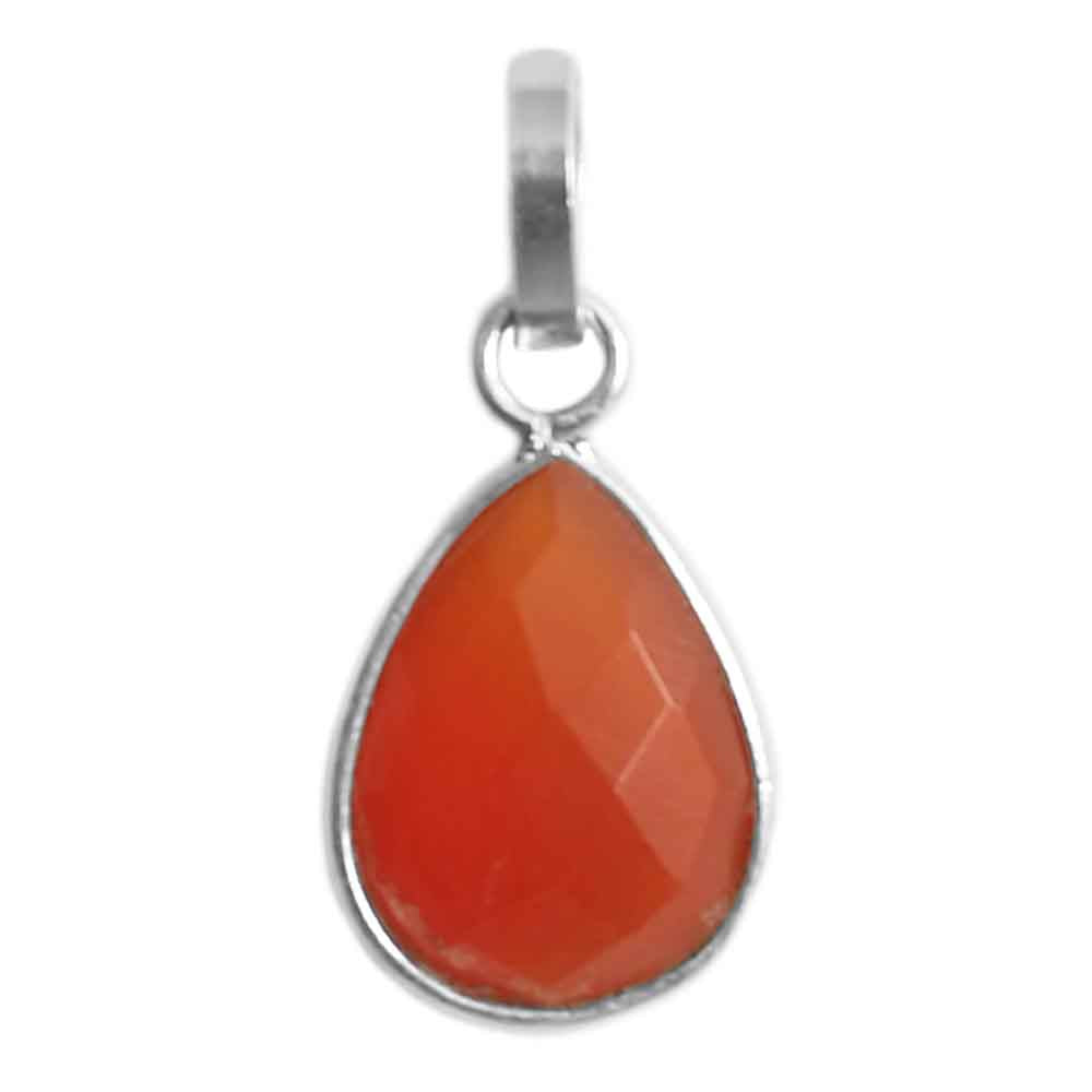 Carnelian sterling silver pendant